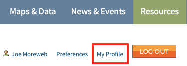 IMage of My Profile link for editing profile.
