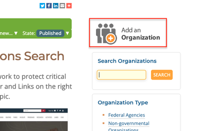 Image of Add an Organization Button for How to Add an Organization tutorial.