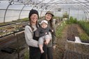 Tracy Potter-Fins and Bethany Stanbery grow fresh, high quality, certified organic, Montana Homegrown produce and flowers for their community. While Tracy focusses her efforts on the vegetable side at County Rail Farm, Bethany focusses her efforts on Field Five Flowers, but they both focus most of the love on their 7-month-old daughter, Imogen Stanbery-Fins. (USDA/FPAC photo by Preston Keres).