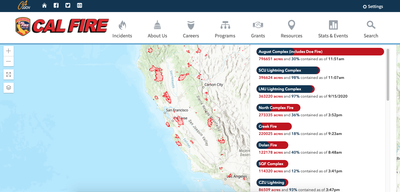 Cal Fire Incidents Wildland Fire