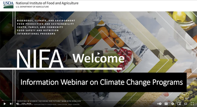 NIFA's Information Webinar on Climate Change Programs