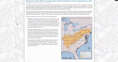 GIS & Conservation Planning Portal Overview