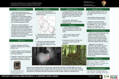 Camera Trap Survey to Assess White-tailed Deer Population at Catoctin Mountain Park, 2015