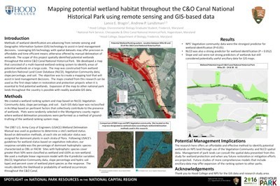 Mapping Potential Wetland Habitat Throughout the C&O Canal National Historical Park using Remote Sensing and GIS-based Data