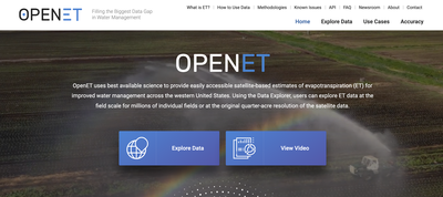 OpenET: Evapotranspiration Data Explorer