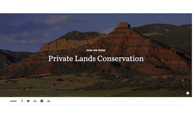 The Nature Conservancy Private Lands Conservation