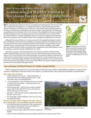 Best Management Practices for Golden-winged Warbler Habitat in Deciduous Forests of the Appalachians