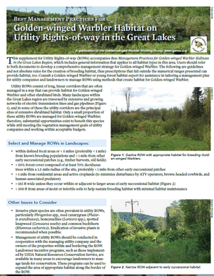 Best Management Practices for Golden-winged Warbler Habitat on Utility Rights-of-way in the Great Lakes