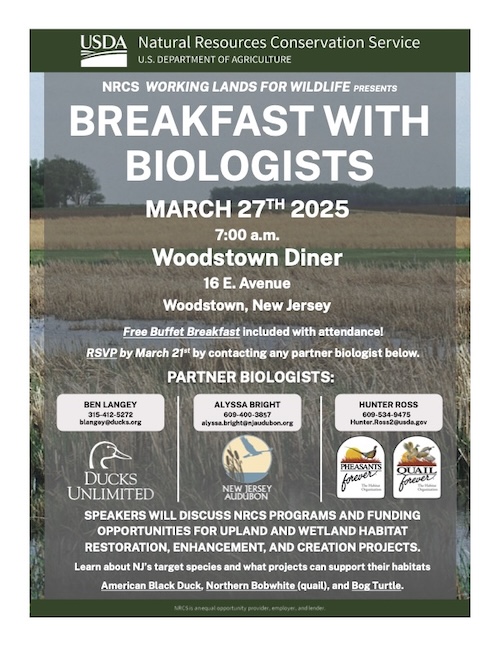 NRCS Working Lands for Wildlife Presents: Breakfast With Biologists-March 27TH 2025