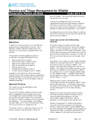 Residue & Tillage Management for Wildlife (KY)