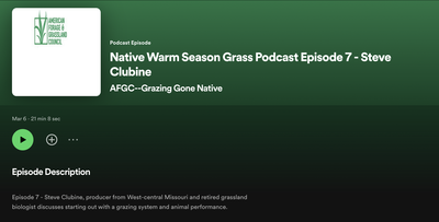Podcast: Native Warm Season Grass Episode 7 – Steve Clubine