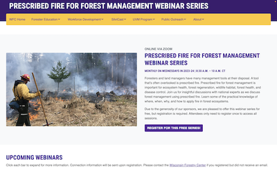 Prescribed Fire for Forest Management Webinar Series