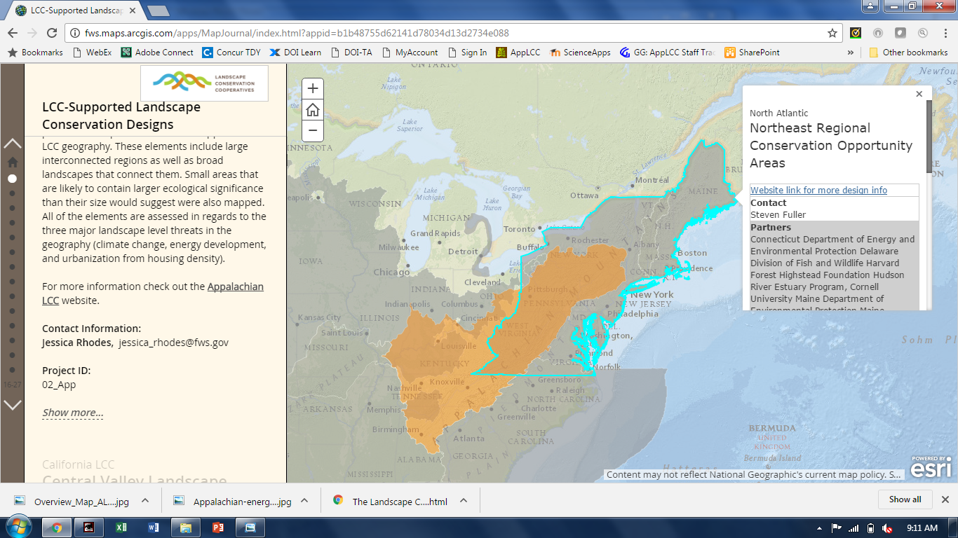Appalachian LCC, North Atlantic LCC, and the Chesapeake Bay "seam"