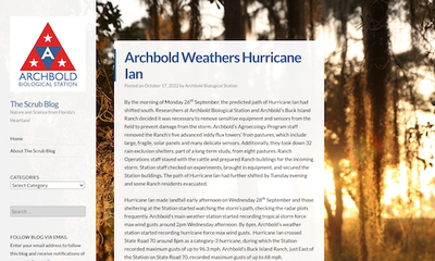 Archbold Weathers Hurricane Ian