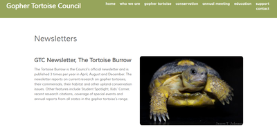 Gopher Tortoise Council Newsletter-The Tortoise Burrow