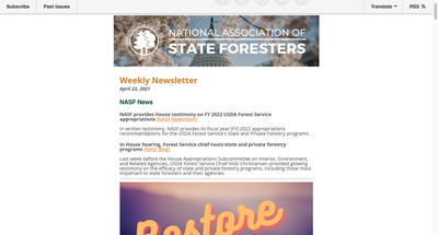 National Association of State Foresters Weekly Newsletter April 23, 2021