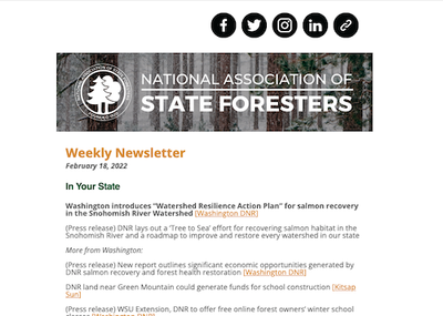 National Association of State Foresters Weekly Newsletter Feb 18, 2022