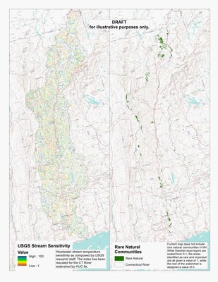 Map: CT River Watershed - Stream Temperature, Rare Systems