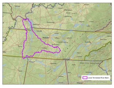 Lower Tennessee River Basin Boundary