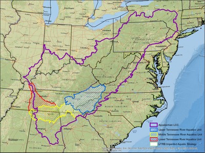 Tennessee River Basin Aquatic Units Map