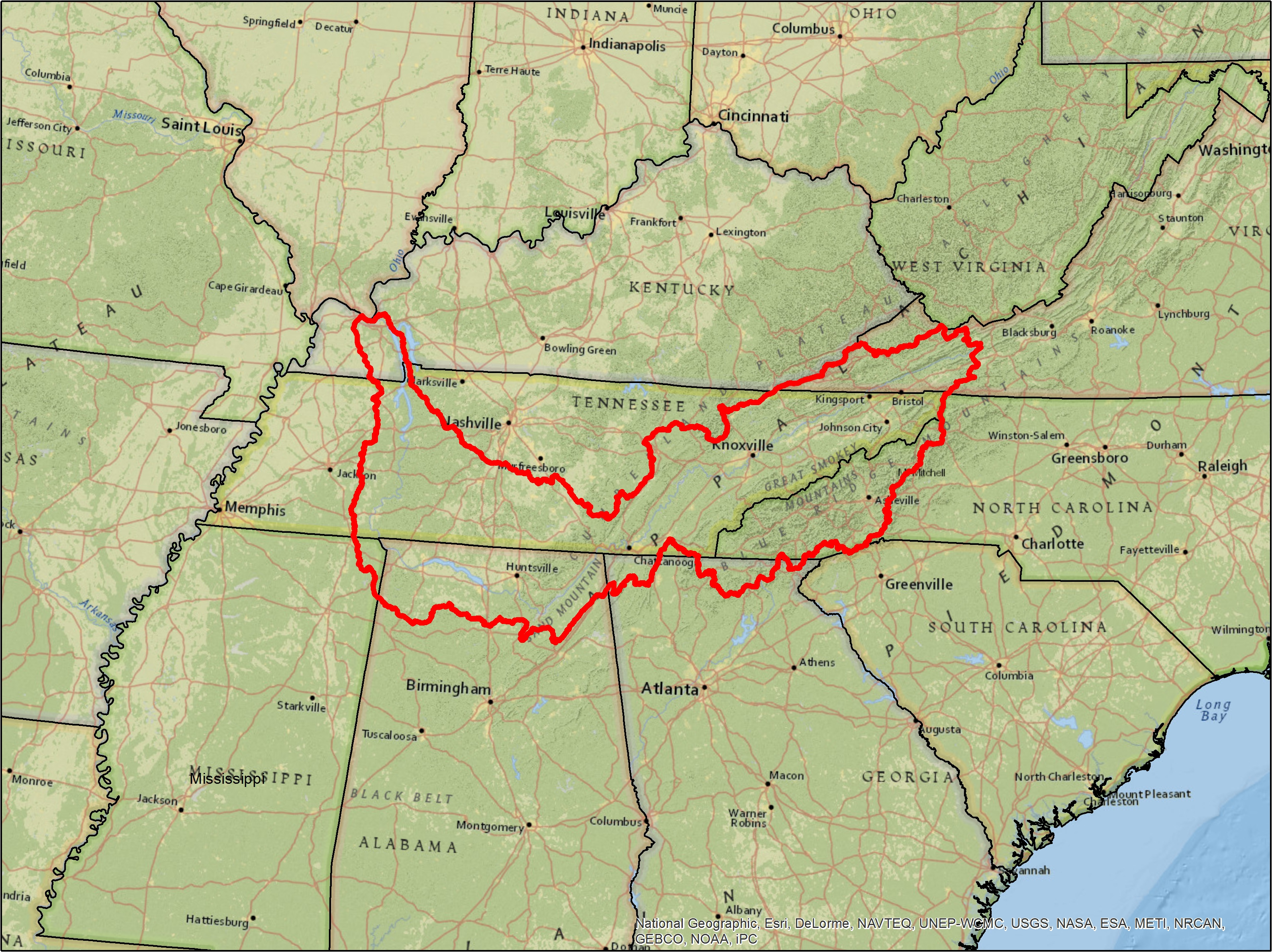 tennessee river map