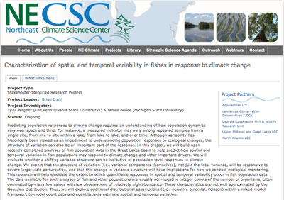 Characterization of spatial and temporal variability in fishes in response to climate change