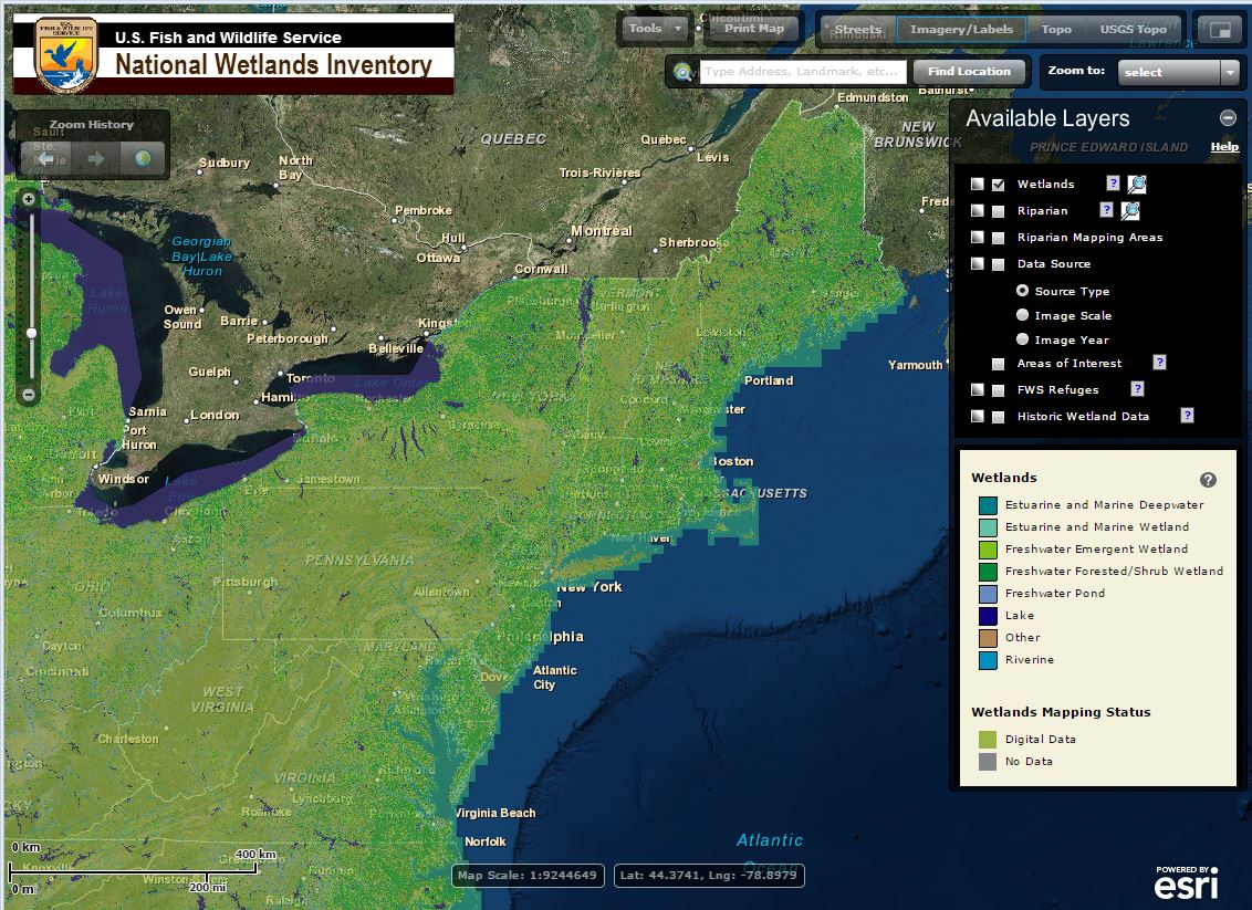 wetlands map